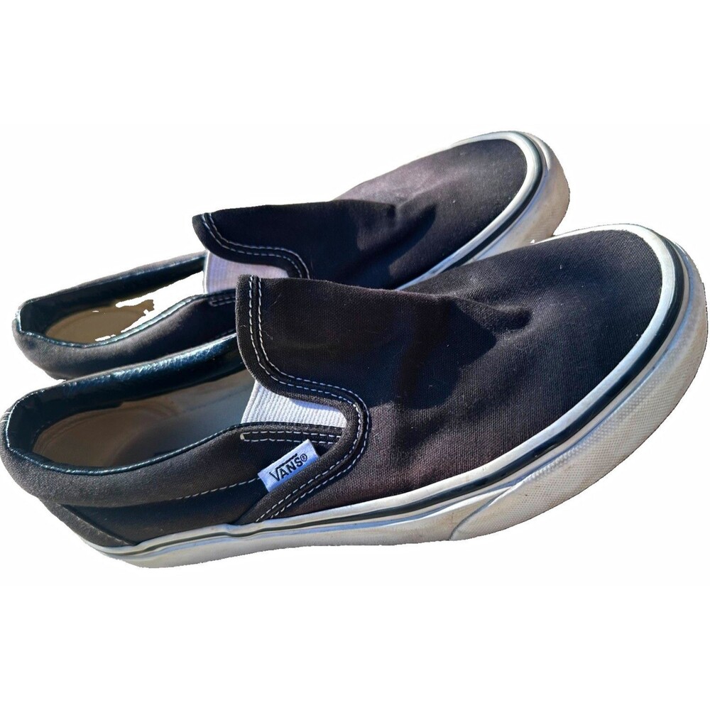 Vans Classic Slip On Black Canvas Sneakers Shoes Men’s 6 Women’s 7.5 EU 38